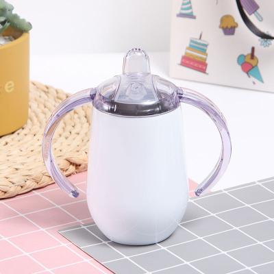 China Creative 12oz Tummy Stainless Steel Belt Handle Big Baby Hot Water Forming Binaural Cup for sale