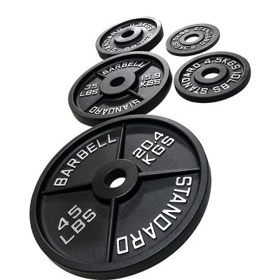 China Durable Professional Gym Fitness Equipment Barbell Cast Iron Weight Plate Weightlifting Bumper Plates for sale