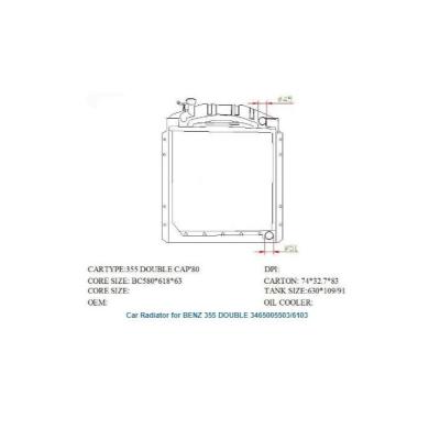 China Aluminum Core Aluminum Plastic Tanks Radiator For Mercedes OEM 3465005503 3465006103 ME2115 for sale