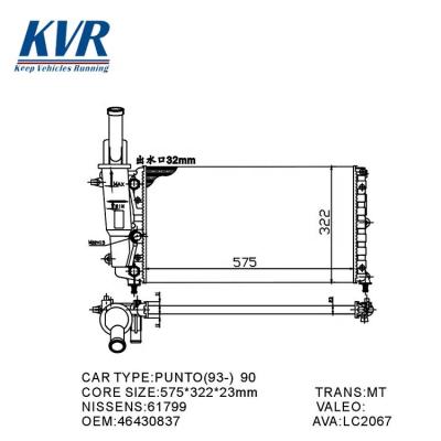 China Plastic And Aluminum Made In China Cooling Radiator For FIAT RADIATOR OEM 46430837 7741913 46517926 71736189 for sale