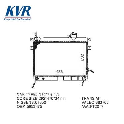 China Aluminum Plastic Plastic Aluminum Cooling Radiator For FIAT RADIATOR OEM 5953680 5953475 4344166 for sale