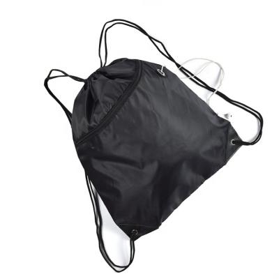 China Cheap Custom Black Folding Webbing Bags Backpack Bulk Drawstring Bags for sale