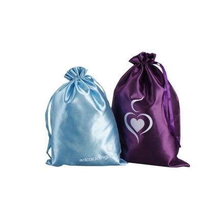 China Hair Folding Silk Bags , Cheap Custom Logo Satin Hair Extension Bags for sale