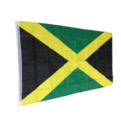 China 3x5 Foot FLYING Jamaica Flag Vivid Color And Fade Proof Double Stitched Jamaican National Flags Polyester for sale