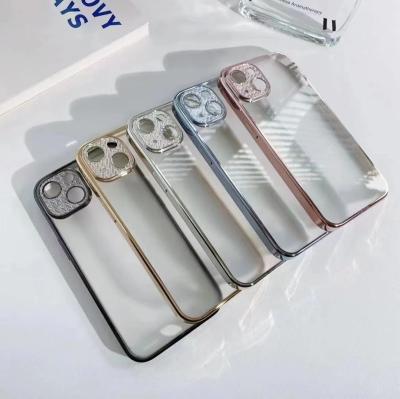 China Shockproof Luxury Electroplating Shockproof Frosted Back Cover With Glitter Lens Phone Case For iPhone 13 pro 12 pro 11 13 PRO 12 11PRO Max for sale