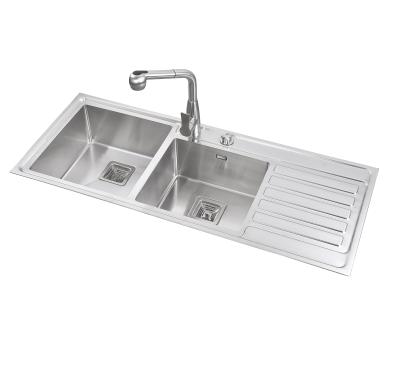 China Without Faucet Double Bowl Fregadero Cocina Stainless Steel Kitchen Sink for sale