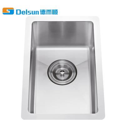 China Without Faucet Delsun Stainless Steel Kitchen Sink SUS304 Undermount R10 Corner Radius Single Bowl Stainless Steel for sale