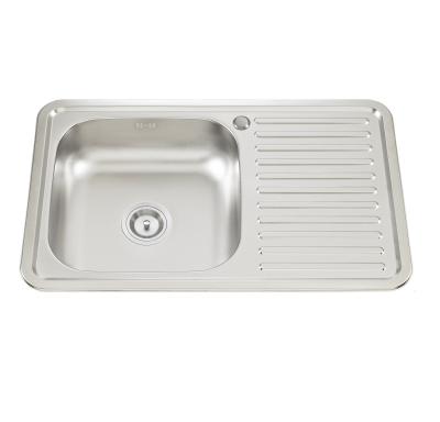 China Without Faucet A8050 Single Bowl Stainless Steel Lavamanos Portatil Cocinas Kitchen Sink With Drain Board for sale