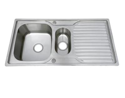 China Without faucet single bowl platos escurridor kitchen stainless steel sink with trash can for sale