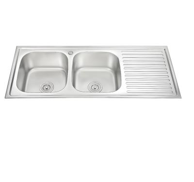 China Basinless Tarja Stainless Steel Double Sink With Drainer Kitchen Sink for sale