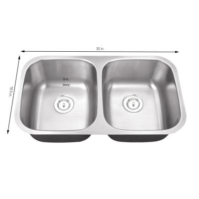 China Without Faucet 3118 Undermount Kitchen Sink Double Bowl Stainless Steel Machine Kitchen Sink for sale