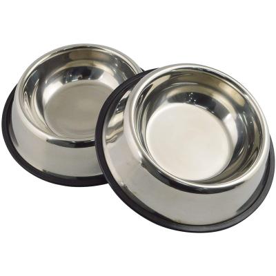 China Sustainable Stainless Steel Dog Bowl with Rubber Base for Small/Medium/Large Dogs, Deluxe Pets Feeder Bowl and Water Bowl for sale