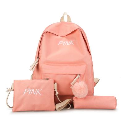 China Cute latest designs fashion china active high school girls strong bearing 3pcs school bag set for sale