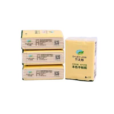 China Eco-friendly Factory Price Customized Printing Disposable Tissue Pocket Virgin Bamboo Pulp Handkerchief Packaging Paper Towel for sale