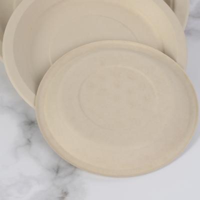 China OEM and ODM Disposable Biodegradable Natural Bamboo Pulp Fiber Round Trays for sale