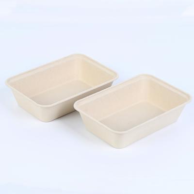 China Environmental Hot Sale Healthy Disposable Bamboo Fiber Square Bento Box for sale