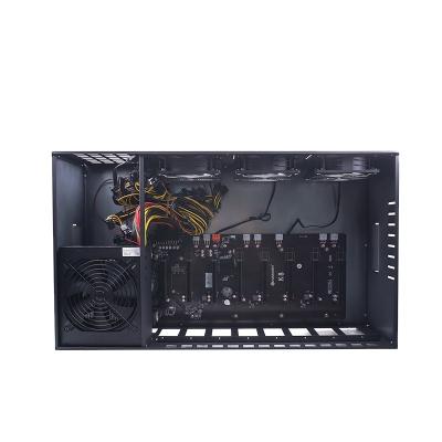 China With fan YYC in stock high quality folding 8gpu pc case with motherboard and silent power for gpu case for sale