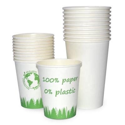 China Wholesale Disposable Custom Coffee Paper Tea Cup Biodegradable Plastic Free Paper For Hot Drinks 12 Ounce for sale