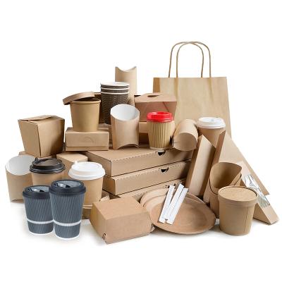 China Custom Biodegradable Disposable Deli Kraft Paper Food Wrapping Fast Containers for sale