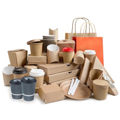 China Biodegradable Disposable Kraft Paper Food Box / Paper Food Packaging for sale