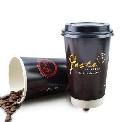 China Biodegradable Disposable Custom Printed Cold Hot 12oz Double Wall Coffee Paper Cups With Lid for sale