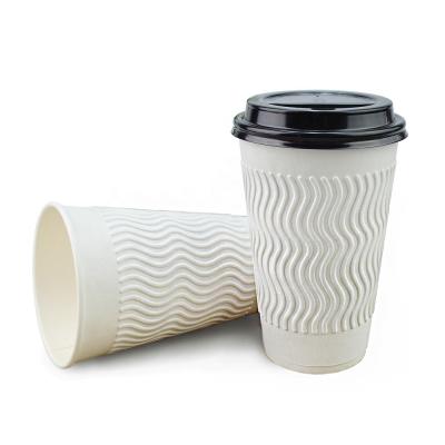 China Ripple Disposable Disposable Cup Custom Coffee Mug for sale