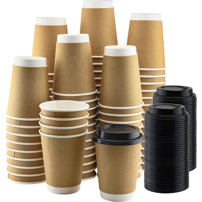 China Biodegradable Disposable Paper Coffee Tea Paper Cups Paper Cups With Lid for sale