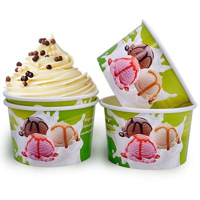 China Good Quality Disposable Logo Printed Disposable Food Grade Disposable Paper Ice Cream Cup Custom Packaging Packaging for sale