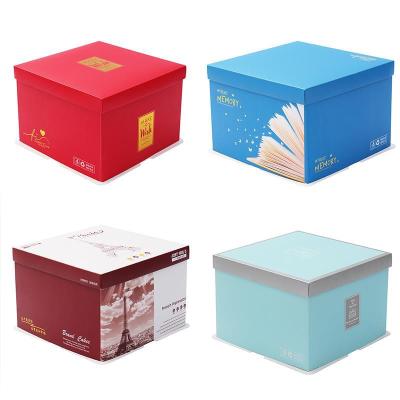 China Factory Wholesale Disposable Cake Box Square Paper Disposable Birthday Cake Baking Packaging for sale