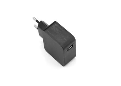 China Black ABS Wall Mount Power Adapter 100-240V Input Voltage 1A Output Current for sale