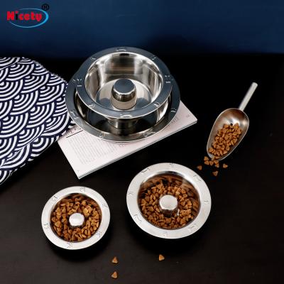 China Sustainable Modern Pet Slow Eating Bowl With Middle Column To Reduce Pet Eating Speed for sale