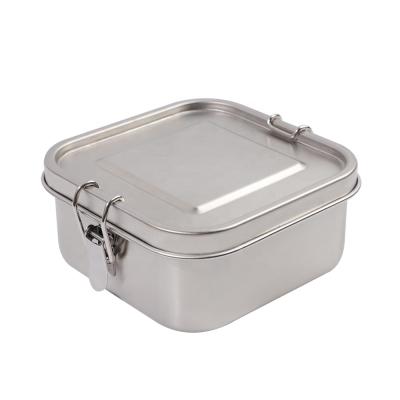 China Food Storage Food Grade Square Stainless Steel Bento Food Box Lunch Box With Lock Gasket Lid Cool Box For Kids Snack for sale