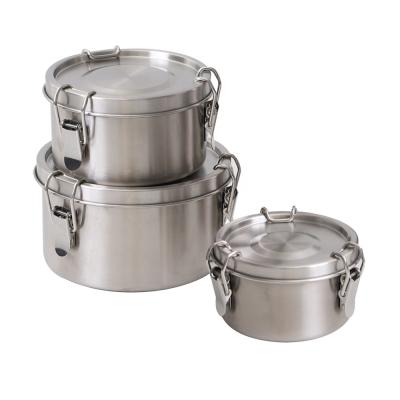 China Factory Price Freshness Keeping Finesse Round 304 Stainless Steel Food Bowl With Sealed Lid For Kids Camping for sale