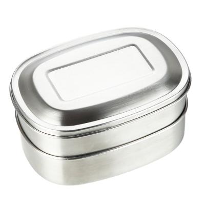 China Food Catering 2 Layer Korean Style Shape Stainless Steel Oval 18/8 Buckles For Kids Student Box for sale