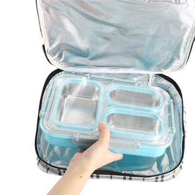 China Promotional Adult Waterproof Cooler Insulation Lunch Bag Logo Canvas Waterproof Lunch Bags Custom Made For Kids Food Aluminum Foil for sale