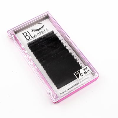 China Best Natural Hot Selling Mixed Korean Eyelash Extensions 5mm Easy Fanning Eyelash Extensions for sale