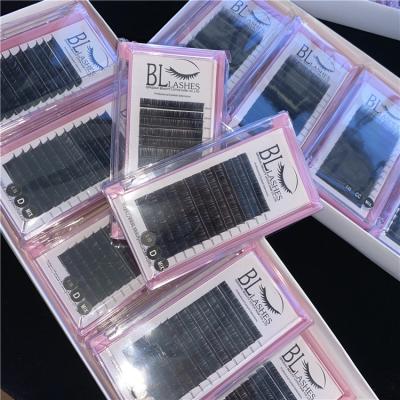 China Natural Custom Private Label Flat Lashes Eyelash Extensions 20-25 mm Flat Eyelash Extensions Ellipse Flat Eyelashes for sale