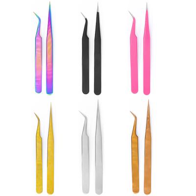 China Customizable fake eyelash extension manufacturers good quality japanese stainless steel individual eyelash tweezers wholesale for sale