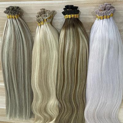 China Good quality silky straight wave hair extensions i tip raw hair virgen extension i wavy remy tip for sale