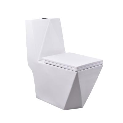 China Double-Flow Customize White Gold Color Diamond Design Inodoro Floor Mount Ceramic Black Bathroom One Piece Toilet Bowl for sale