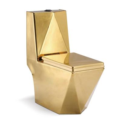 China Double-Flow Luxury Bathroom Sanitary Ware Sets Ceramic Floor Mounted Gold Sanitary Ware Toilet for sale