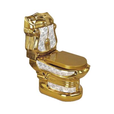 China Double-flush Luxury Bathroom Sanitary Ware Gold Ceramic Plating Toilet YG981 for sale