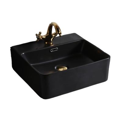 China Art Hand Wash Basin Models Modern European Bathroom Restaurant Rectangle Cheap Black Sink YL3460 for sale