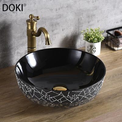 China Modern Round Color Ceramic Hand Wash Bathroom Basin for sale