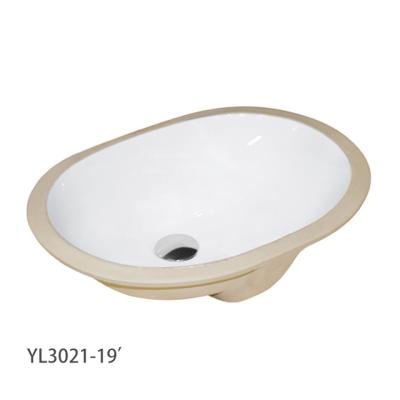 China YL3021 Chinese Modern Hotel Bathroom Hand Wash Under Counter Mounted Sanitary Cabinet Ceramic Oval Basin High Quality for sale