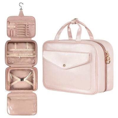 China Hot Durable Amazon Ladies Fashion Organizer Travel Portable Cosmetic Bag Toiletry Bag Toiletry Set Cosmetic Organizer for sale