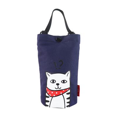 China Durable Mini Wallet Canvas Bag Mobile Phone Bag Cartoon Embroidery Girls Shoulder One Key Messenger Bag for sale