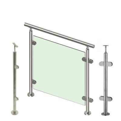 China Modern Indoor Outdoor Stainless Steel Balustrade Post Fecne Swimming Pool ZD Pin Railing Glass Post for sale