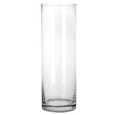 China High thickened simple minimalist transparent glass straight floor cylinder vase wedding decoration for sale