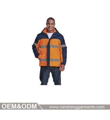 China Breathable Custom Hooded Winter Running Jacket With 3M Safety Tapes Reflective Jacket for sale